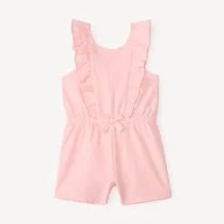Combinaison courte effet gaufré pour bébé fille