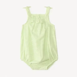 Combinaison courte en broderie anglaise fantaisie pour bébé fille