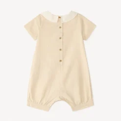 Combinaison courte en lin col Claudine pour bébé garçon