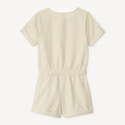 Combinaison courte en toile unie pour fille