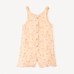 Combinaison courte imprimé fantaisie pour bébé fille