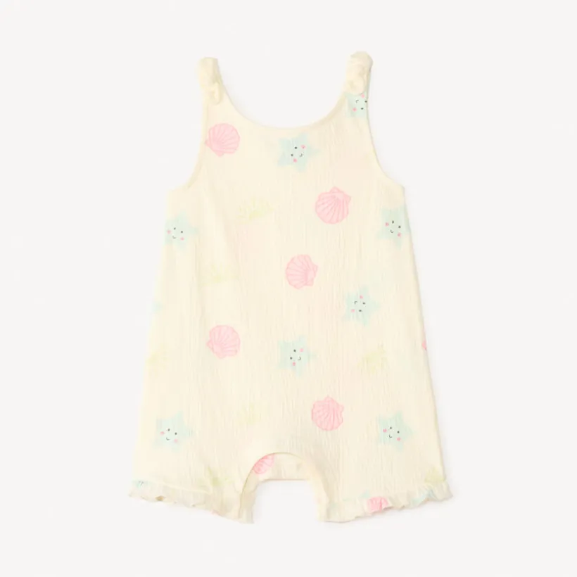 Combinaison courte imprimé plage pour bébé fille