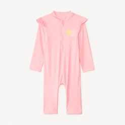 Combinaison de bain anti-UV rose pour bébé fille