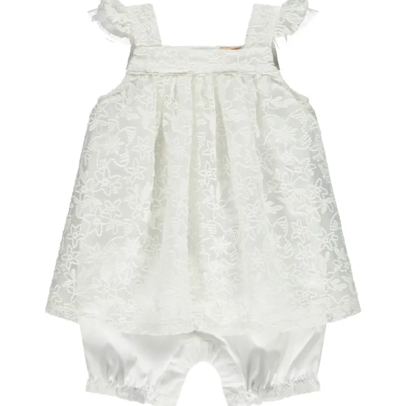 Combinaison de cérémonie brodée effet 2 en 1 pour bébé fille