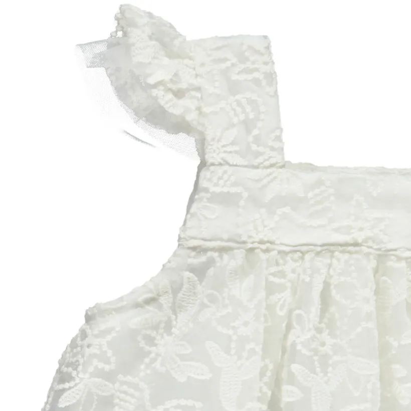 Combinaison de cérémonie brodée effet 2 en 1 pour bébé fille