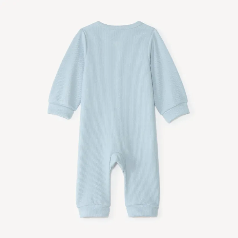 Combinaison longue bébé garçon en maille côtelée broderie robot