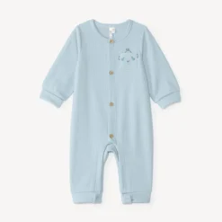 Combinaison longue bébé garçon en maille côtelée broderie robot