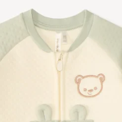 Combinaison longue bi color motifs ourson pour bébé garçon