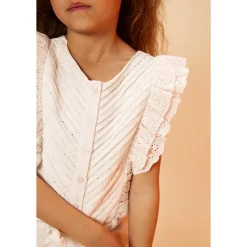 Combinaison longue en broderie anglaise pour fille