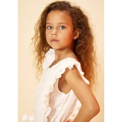 Combinaison longue en broderie anglaise pour fille