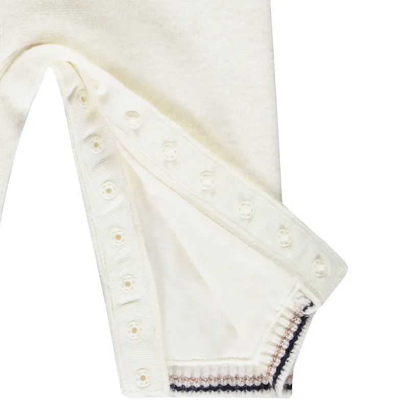 Combinaison longue en tricot jacquard pour bébé fille