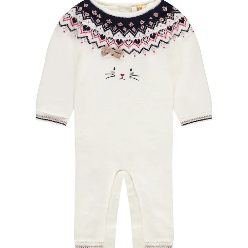Combinaison longue en tricot jacquard pour bébé fille