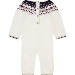 Combinaison longue en tricot jacquard pour bébé fille