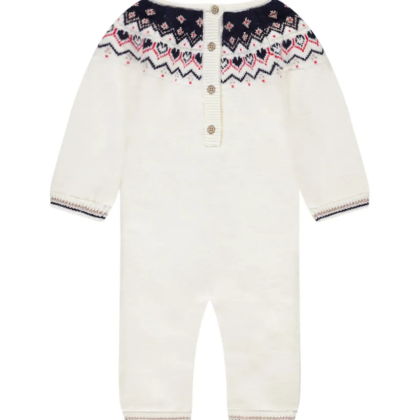 Combinaison longue en tricot jacquard pour bébé fille