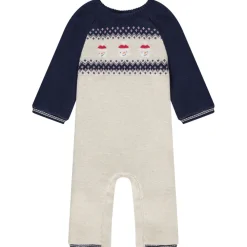 Combinaison longue en tricot jacquard bonhommes de neige pour bébé garçon
