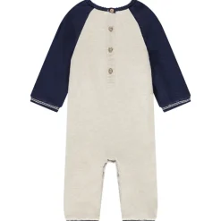 Combinaison longue en tricot jacquard bonhommes de neige pour bébé garçon