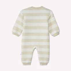 Combinaison longue rayée à broderie éléphant pour bébé