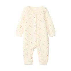 Combinaison longues matelassée imprimé fleurs pour bébé fille