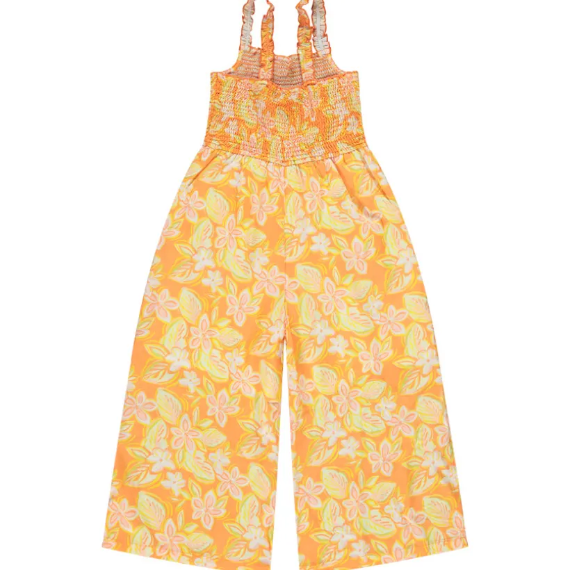 Combinaison longue à smock imprimé floral pour fille