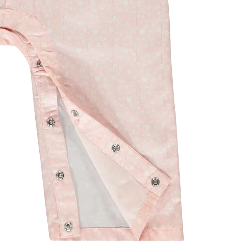 Combinaison longues smockée imprimé tacheté pour bébé fille