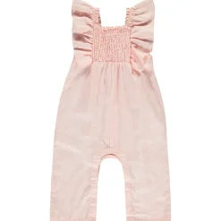 Combinaison longues smockée imprimé tacheté pour bébé fille