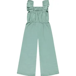 Combinaison longue volantée à broderie florale pour fille