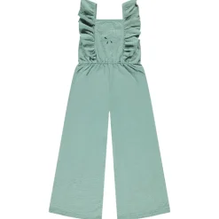 Combinaison longue volantée à broderie florale pour fille