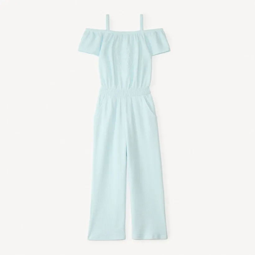 Combinaison épaules dénudées broderie cœur pour fille