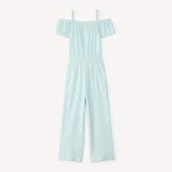 Combinaison épaules dénudées broderie cœur pour fille