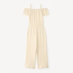 Combinaison épaules dénudées broderie cœur pour fille