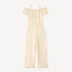Combinaison épaules dénudées broderie cœur pour fille