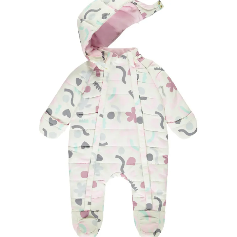 Combi-pilote imprimé arty pour bébé fille avec finitions différentes selon l'âge
