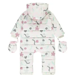 Combi-pilote imprimé arty pour bébé fille avec finitions différentes selon l'âge