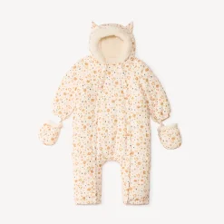 Combi-pilote imprimé fantaisie pour bébé fille avec finitions différentes selon l'âge