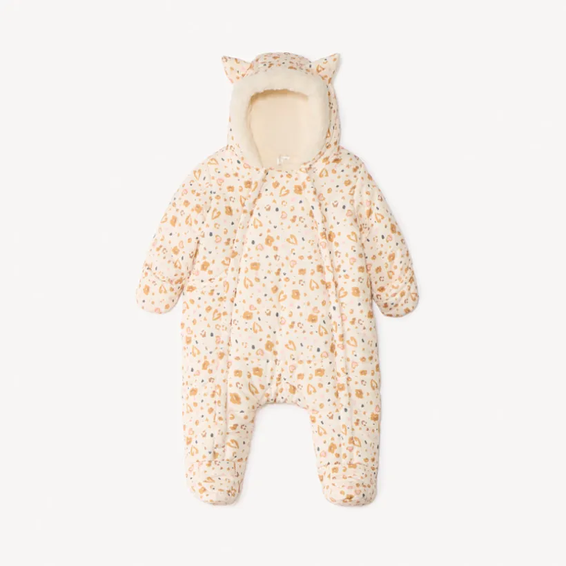 Combi-pilote imprimé fantaisie pour bébé fille avec finitions différentes selon l'âge