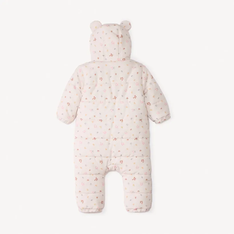 Combi-pilote imprimé fleurs pour bébé fille avec finitions différentes selon l'âge