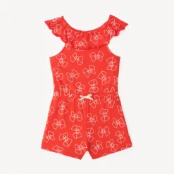 Combishort col bardot imprimé nœuds pour bébé fille