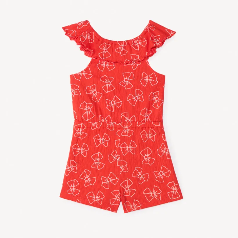 Combishort col bardot imprimé nœuds pour bébé fille