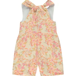 Combishort à col twisté imprimé floral pour fille