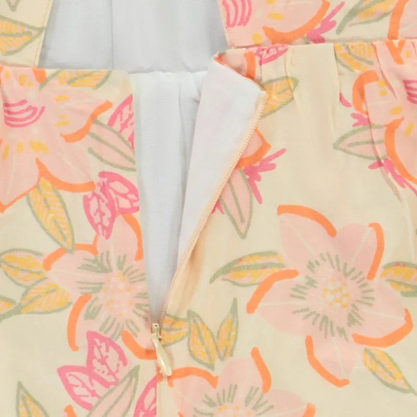 Combishort à col twisté imprimé floral pour fille