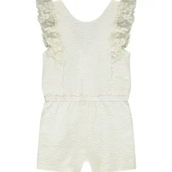 Combishort de cérémonie en jacquard texturé pour fille
