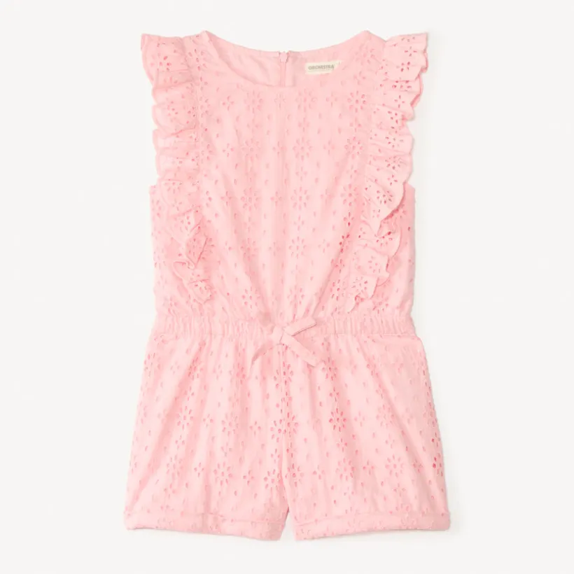 Combishort en broderie anglaise avec volants pour fille