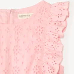 Combishort en broderie anglaise avec volants pour fille