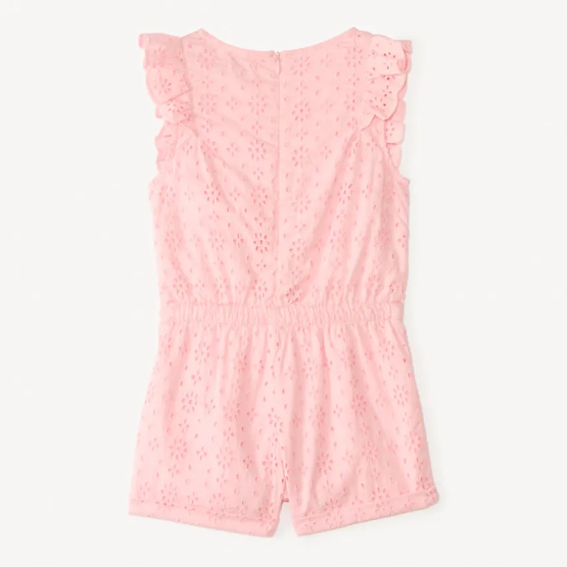 Combishort en broderie anglaise avec volants pour fille