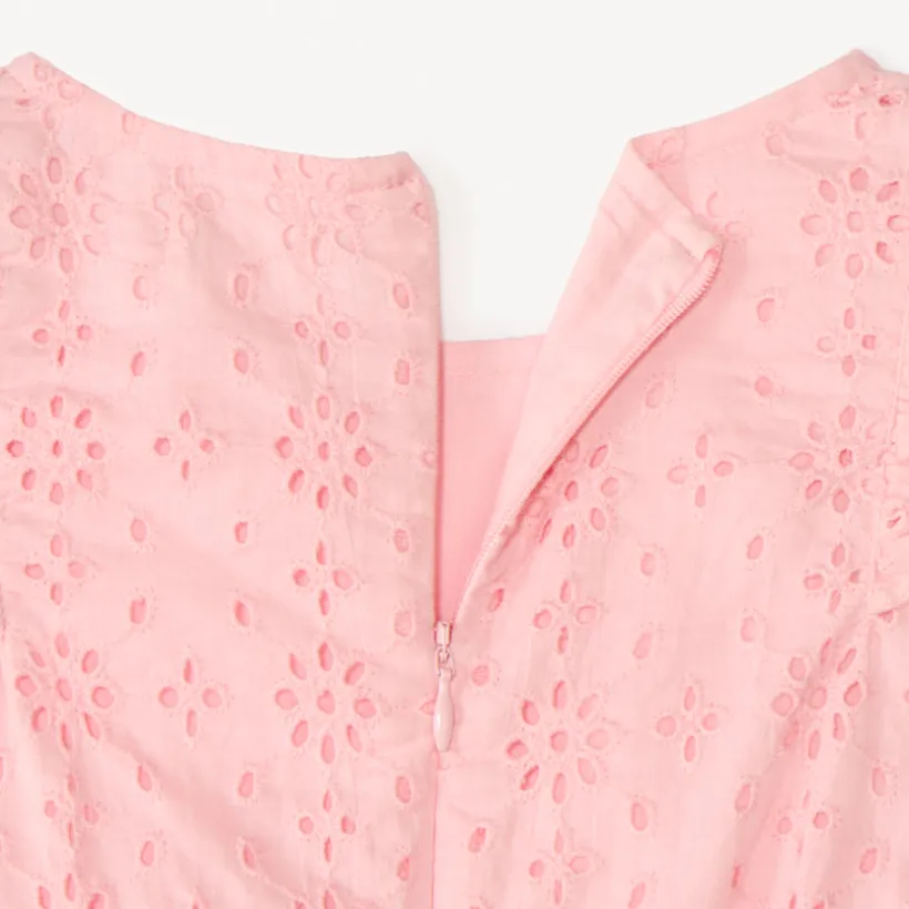 Combishort en broderie anglaise avec volants pour fille