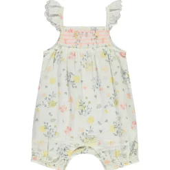 Combishort en coton tubique imprimé floral pour bébé fille