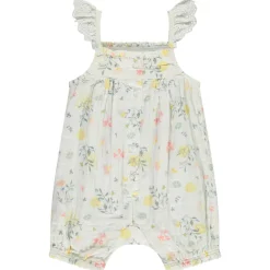 Combishort en coton tubique imprimé floral pour bébé fille