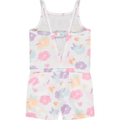 Combishort en jersey slub imprimé fleurs pour fille