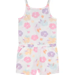 Combishort en jersey slub imprimé fleurs pour fille