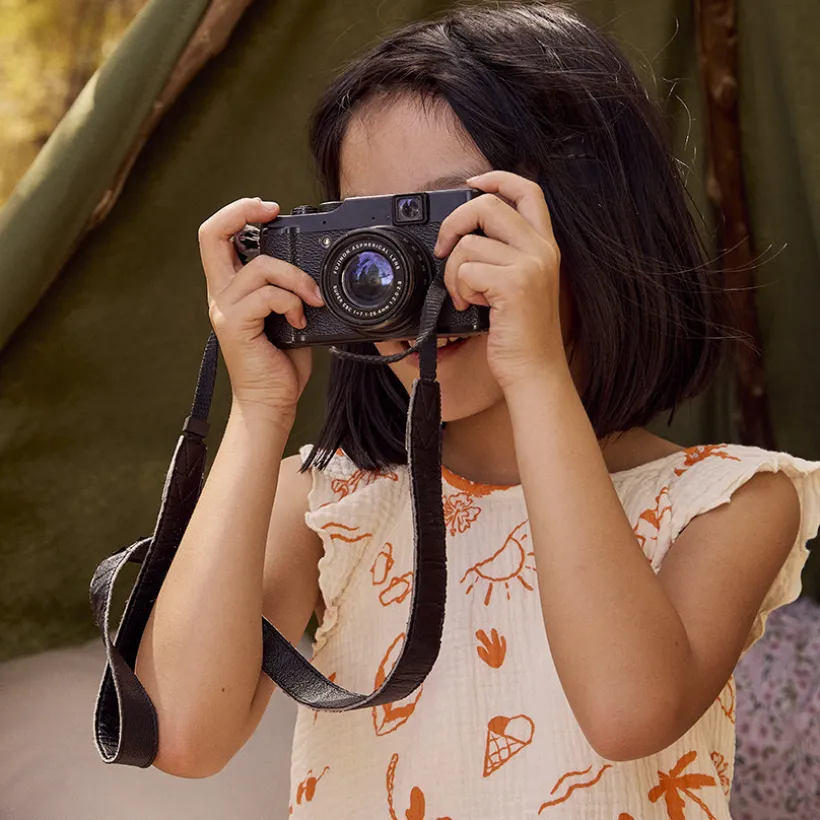 Combishort en tetra imprimé fantaisie vacances pour fille